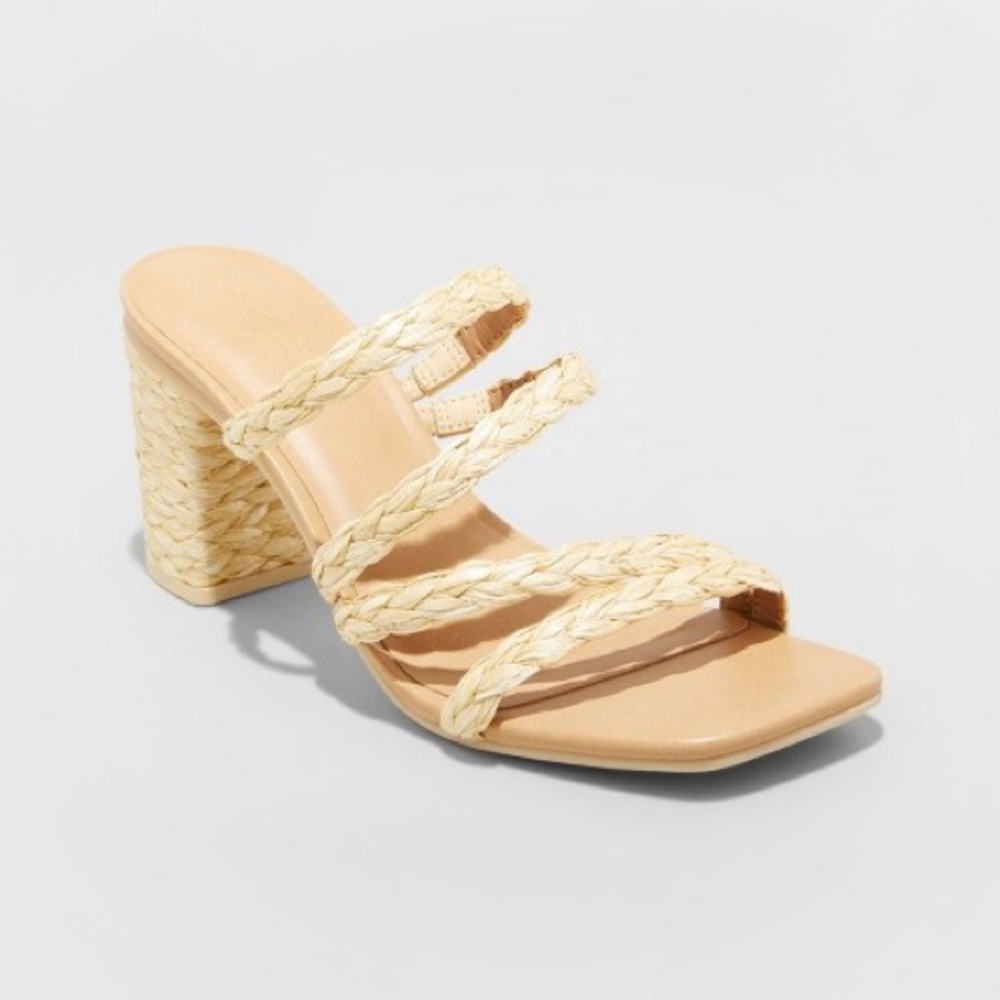 NWT/never used. Claire Heels in natural color via Target’s Universal Thread line